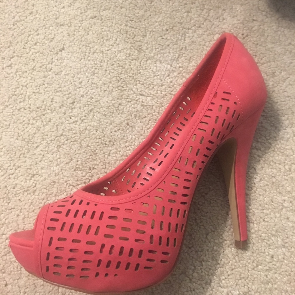 Coral pink heels